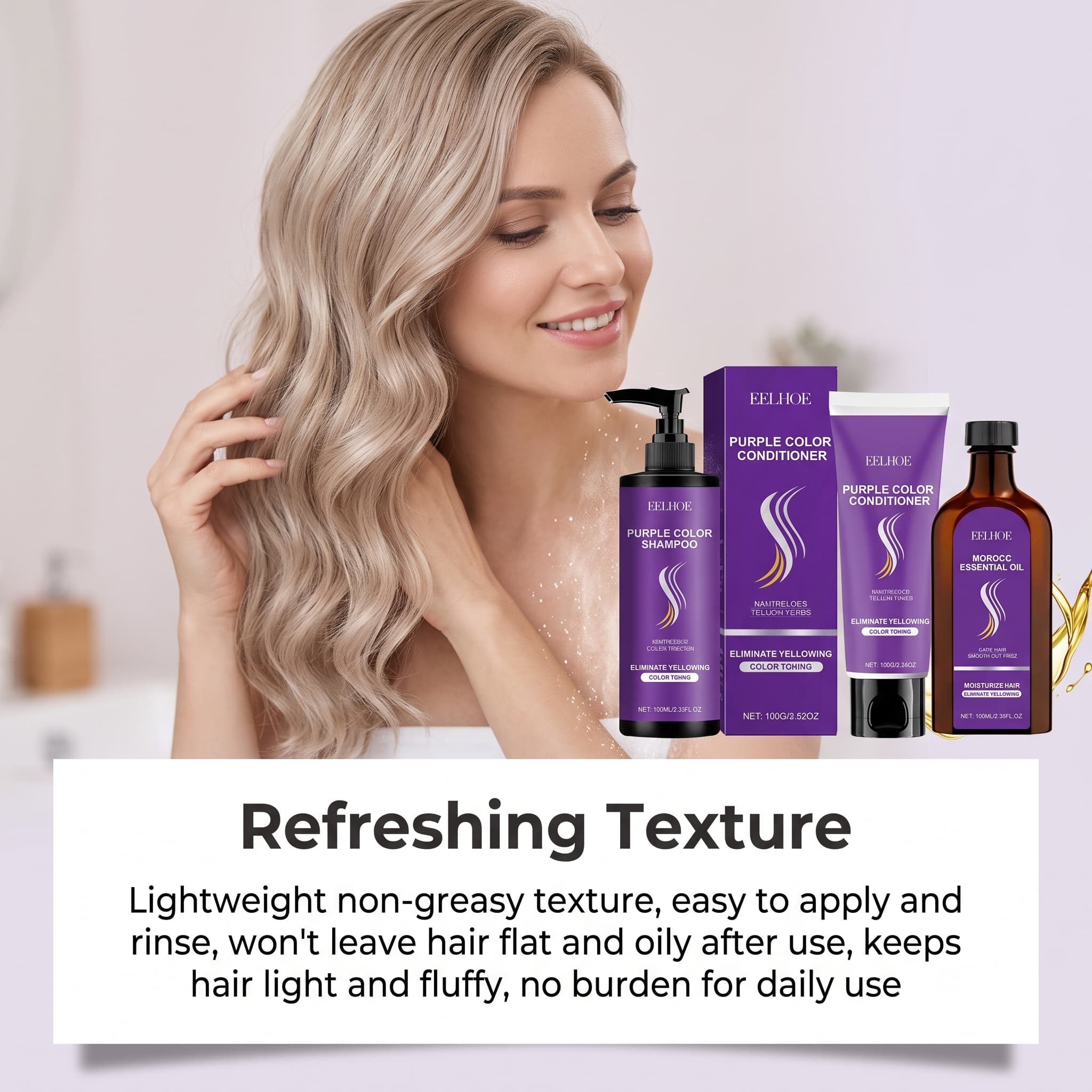 Purple Shampoo Set With Condit - Hair Care Products ulasan dan harga