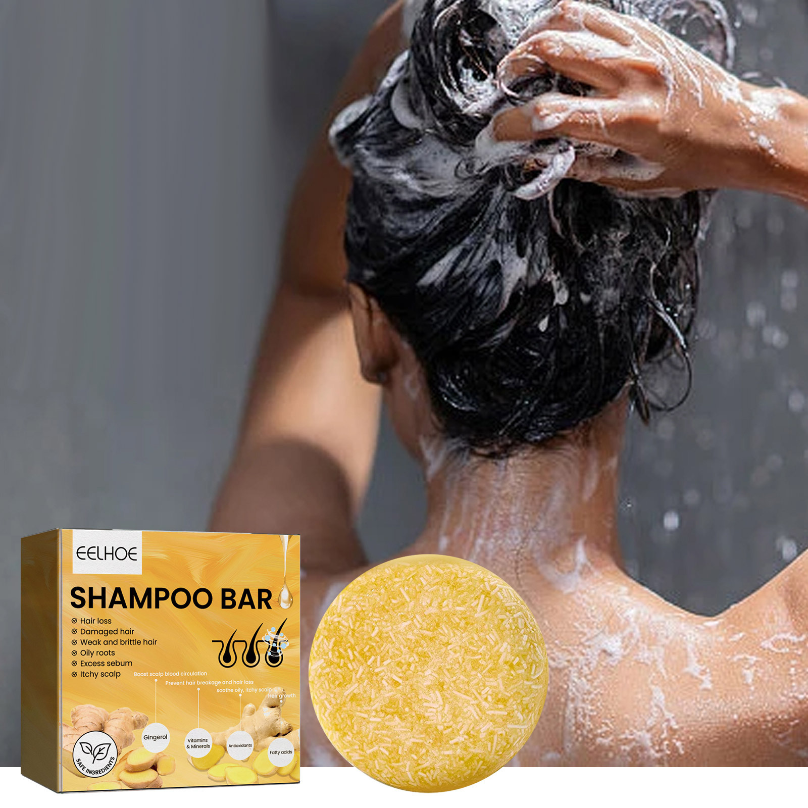 Natural Ginger Hair Shampoo Ba - Hair Care Natural ulasan dan harga