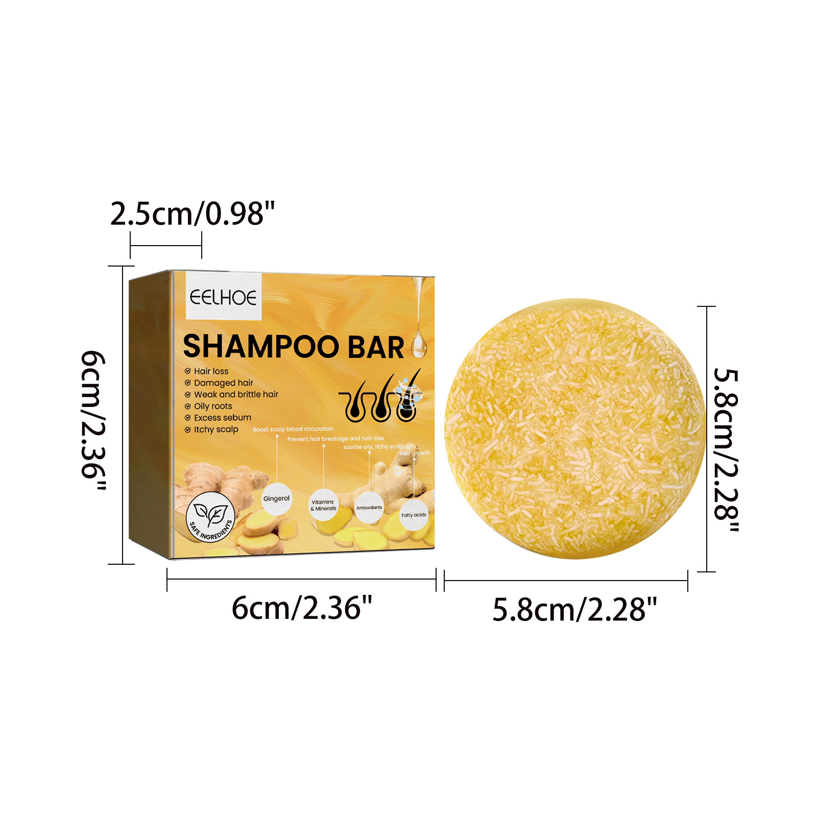 Natural Ginger Hair Shampoo Ba - Hair Care Natural ulasan dan harga