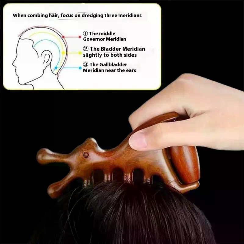 Wooden Massage Comb Head Merid - Hair Care Vegan ulasan dan harga