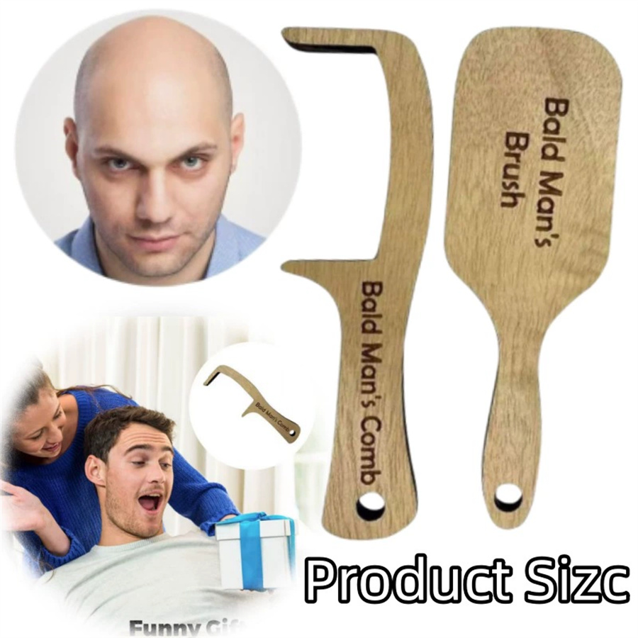 Wooden Comb for Bald Men Funny - Hair Care Products ulasan dan harga