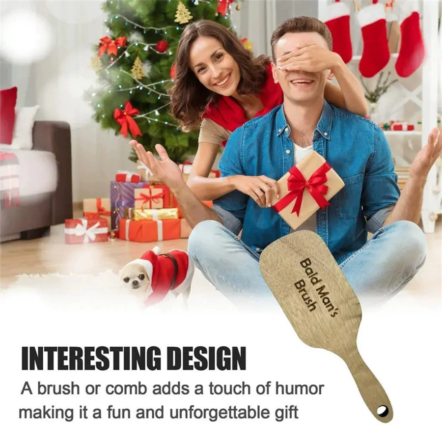 Wooden Comb for Bald Men Funny - Hair Care Products ulasan dan harga