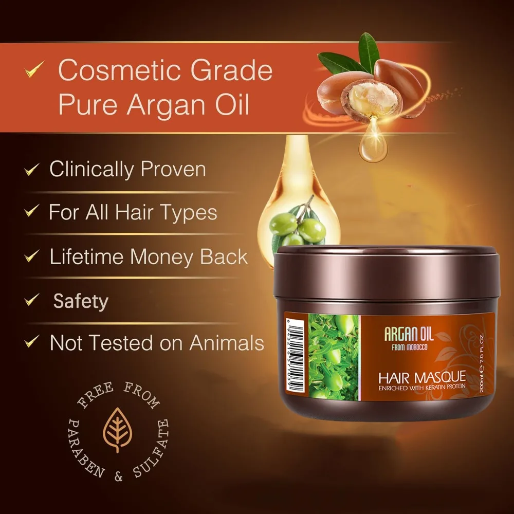 Keratin Argan Oil Hair Mask De - Deep Conditioner Mask ulasan dan harga