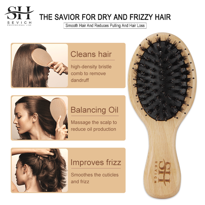 Natural Boar Bristle Hair Fluf - Hair Care Natural ulasan dan harga
