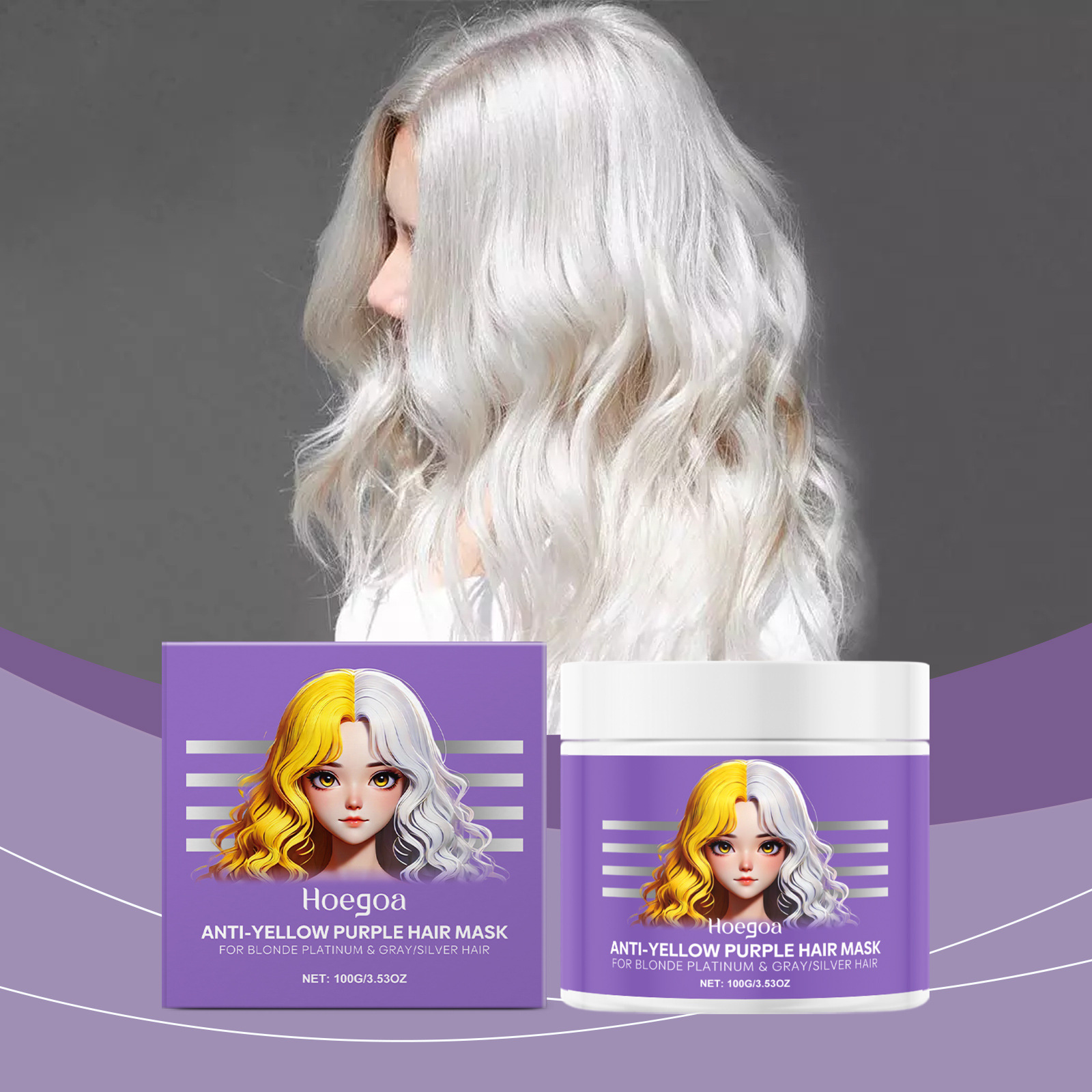 Purple Hair Mask Cover Gray Ha - Deep Conditioner Mask ulasan dan harga
